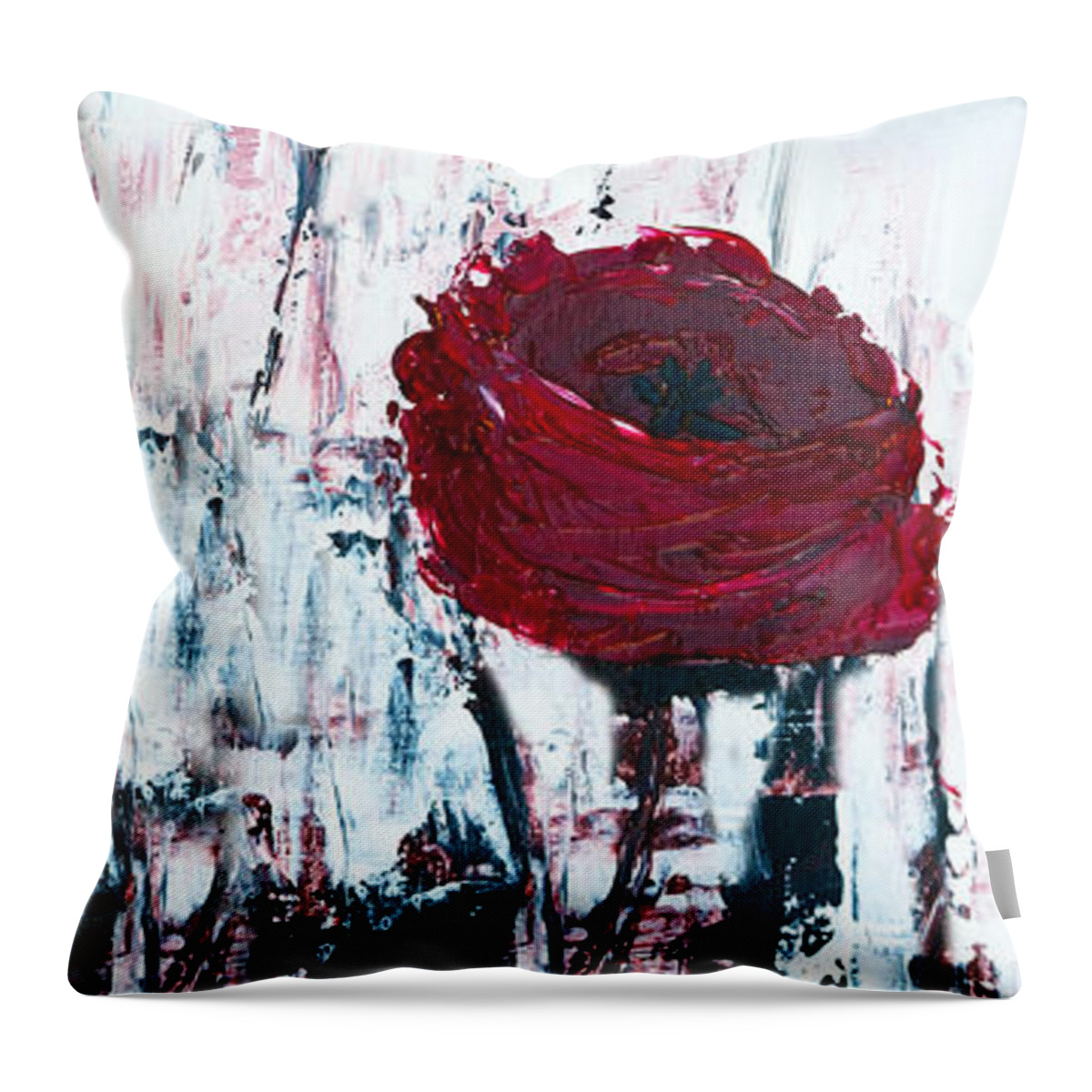 Ann Throw Pillow featuring the painting Impressionist Floral B8516 by Mas Art Studio