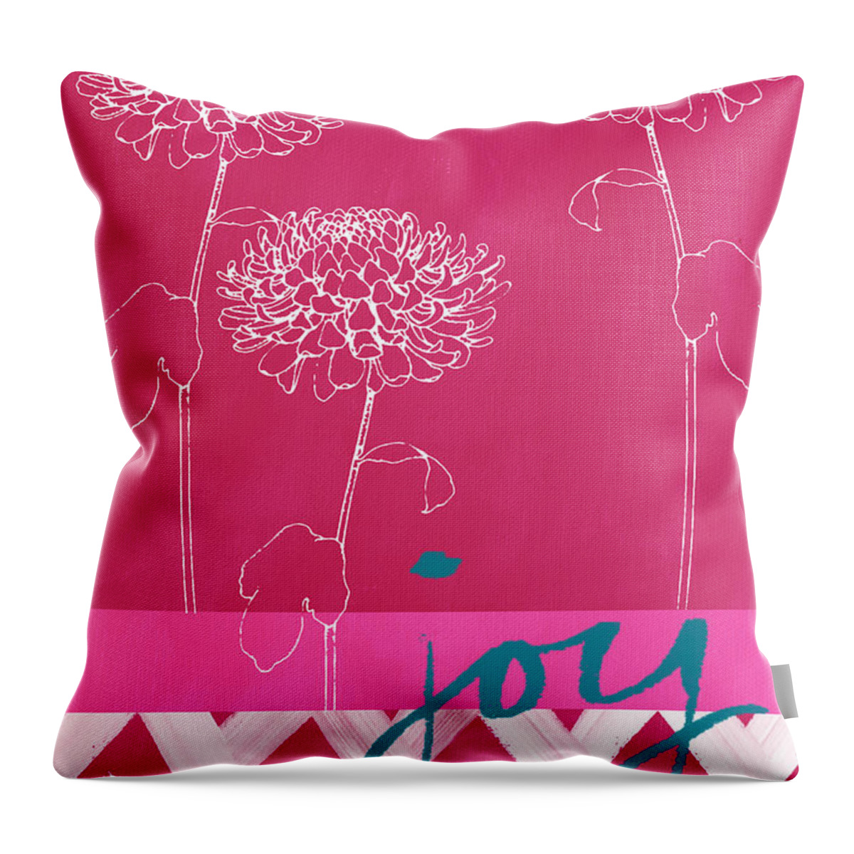 Flower Throw Pillow featuring the painting Joy by Linda Woods