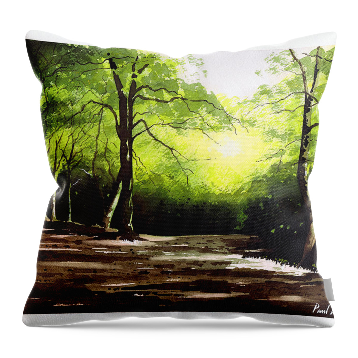 Judy Woods Throw Pillow featuring the painting Judy Woods by Paul Dene Marlor