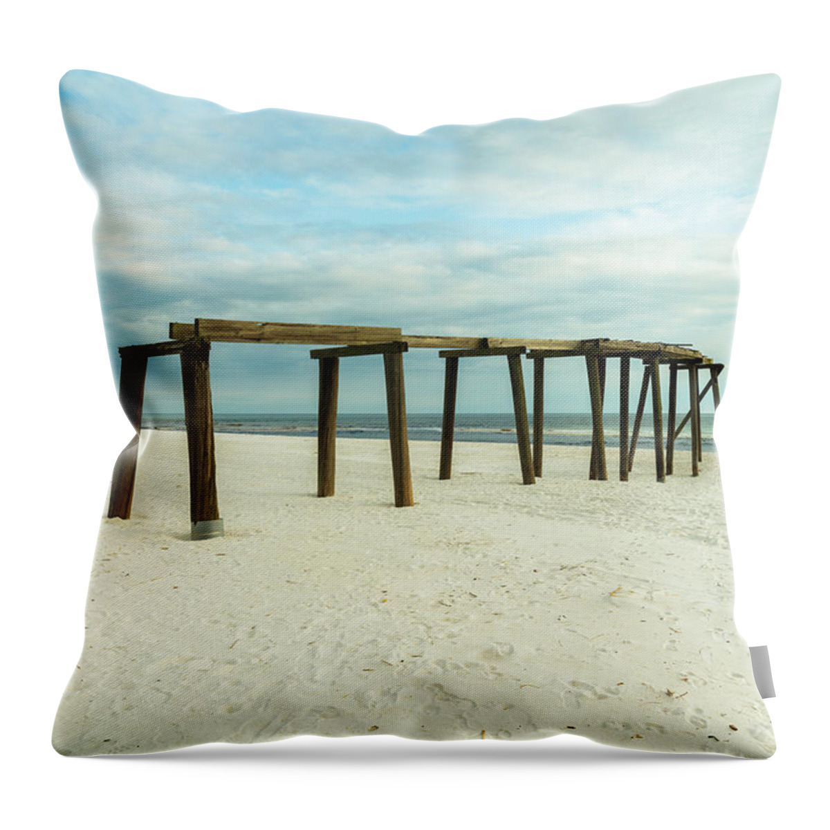 Gulf Of Mexico Throw Pillow featuring the photograph Life of a Pier by Raul Rodriguez