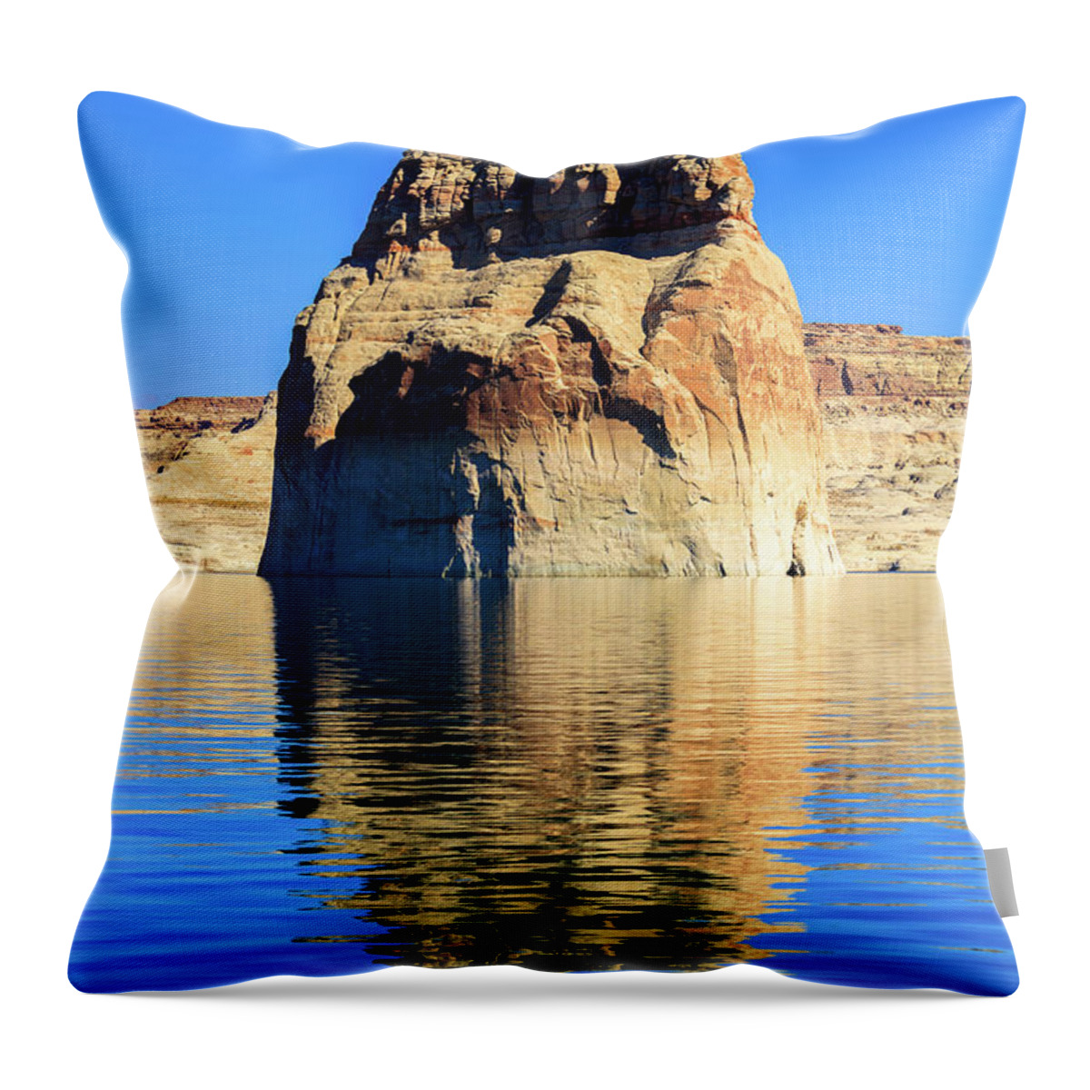 Lone Rock Canyon Throw Pillow featuring the photograph Lone Rock Canyon by Raul Rodriguez