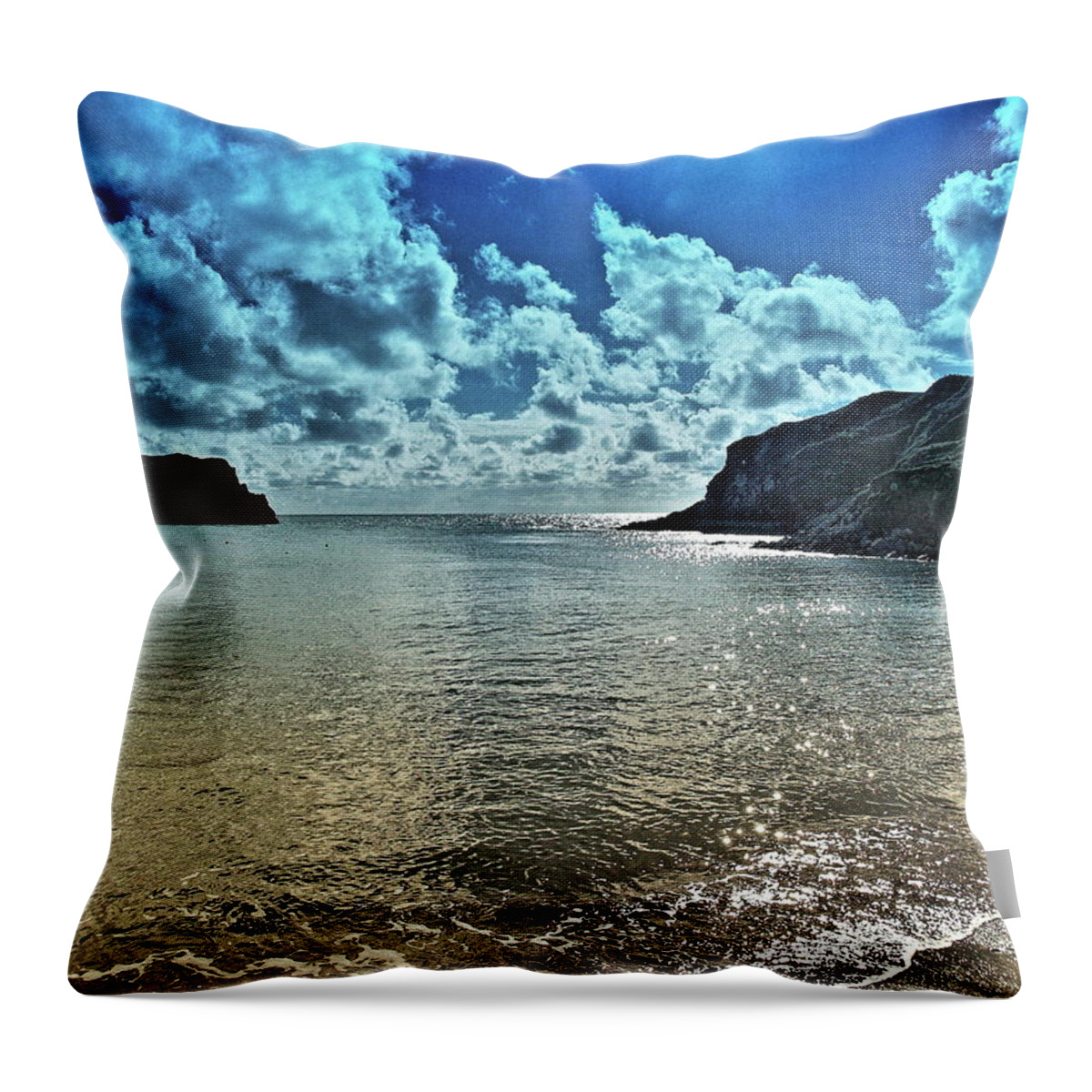 Seascapes Throw Pillow featuring the photograph Lulworth Cove by Richard Denyer
