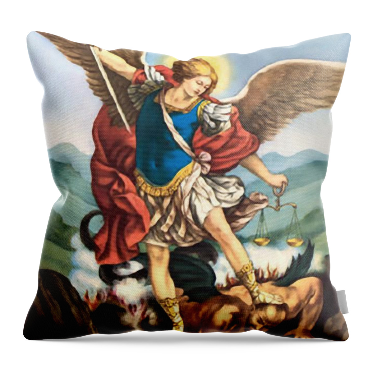 San Throw Pillow featuring the painting Michele by Matteo TOTARO