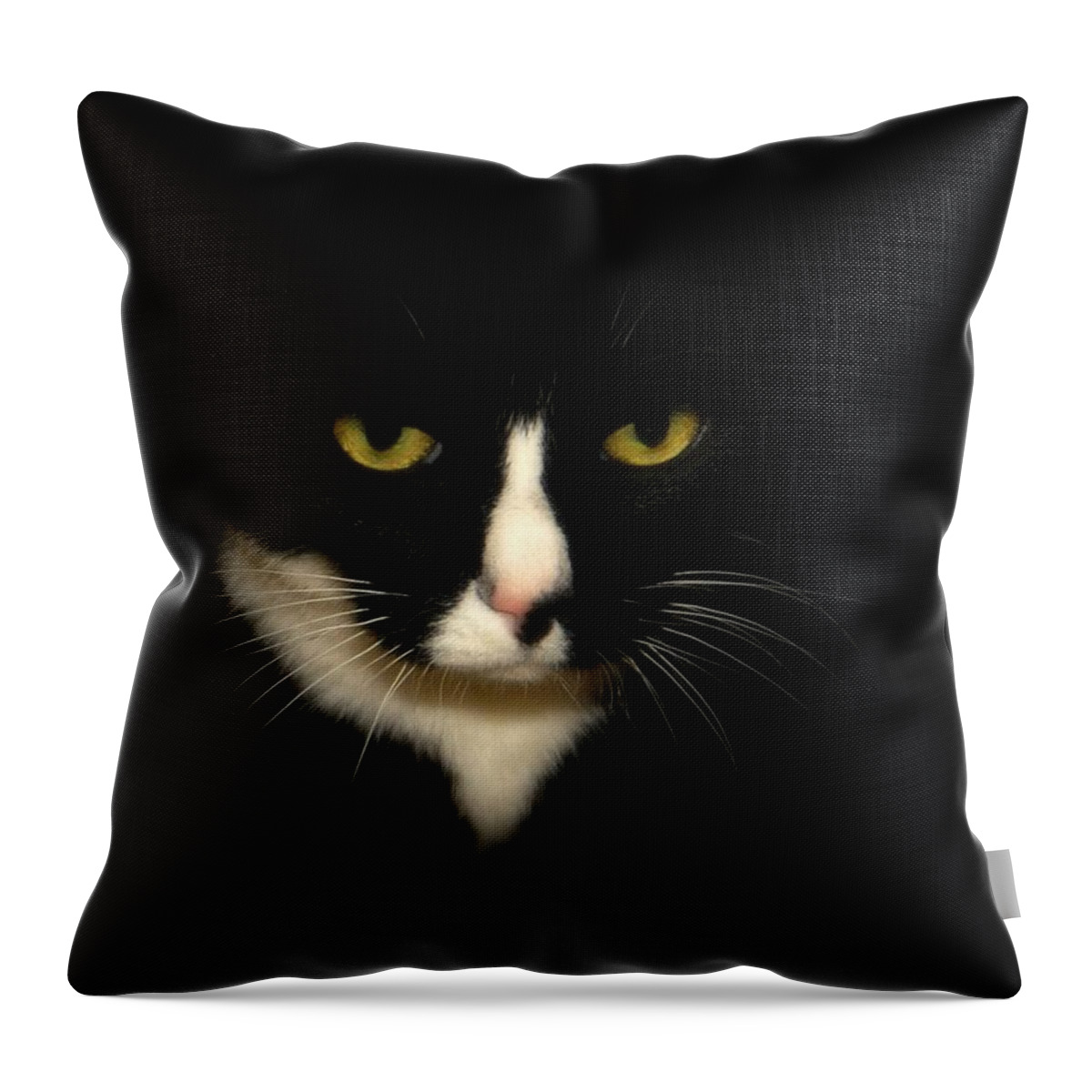 Cat Throw Pillow featuring the photograph Oreo by Angie Tirado