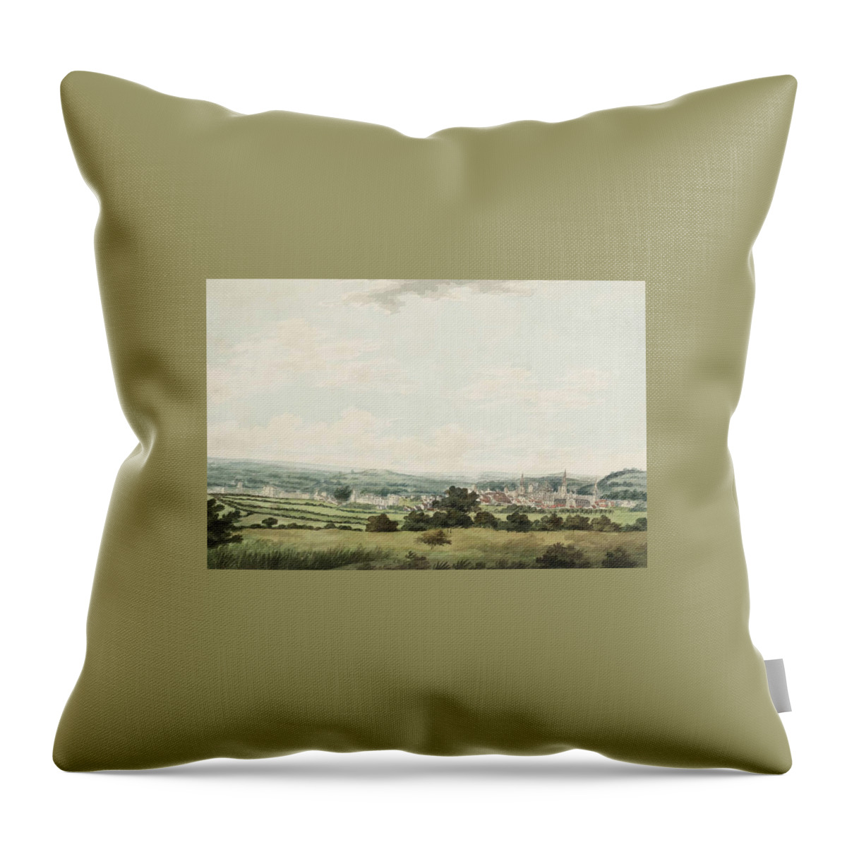Joseph Mallord William Turner 1775�1851  Oxford From The South-west Throw Pillow featuring the painting Oxford by Joseph Mallord