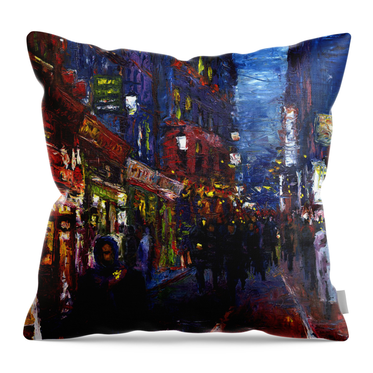 Oil Throw Pillow featuring the painting Paris Quartier Latin 01 by Yuriy Shevchuk