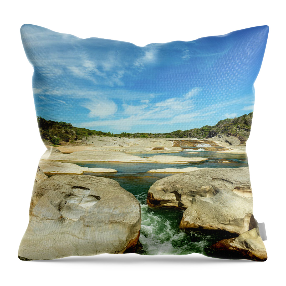 Pedernales Falls Throw Pillow featuring the photograph Pedernales Falls Texas by Raul Rodriguez
