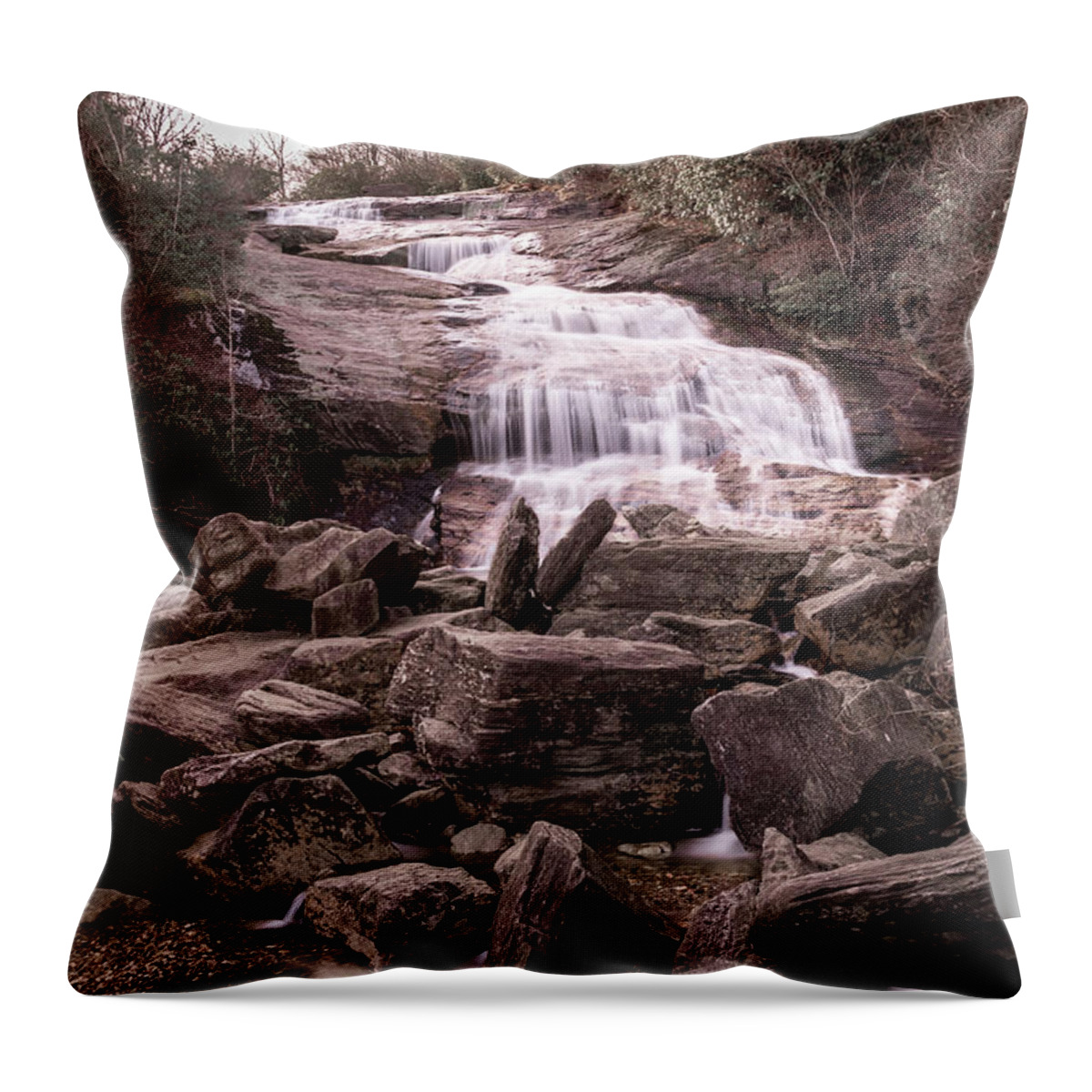 Water Falls Throw Pillow featuring the photograph Graveyard Fields Falls by Jaime Mercado