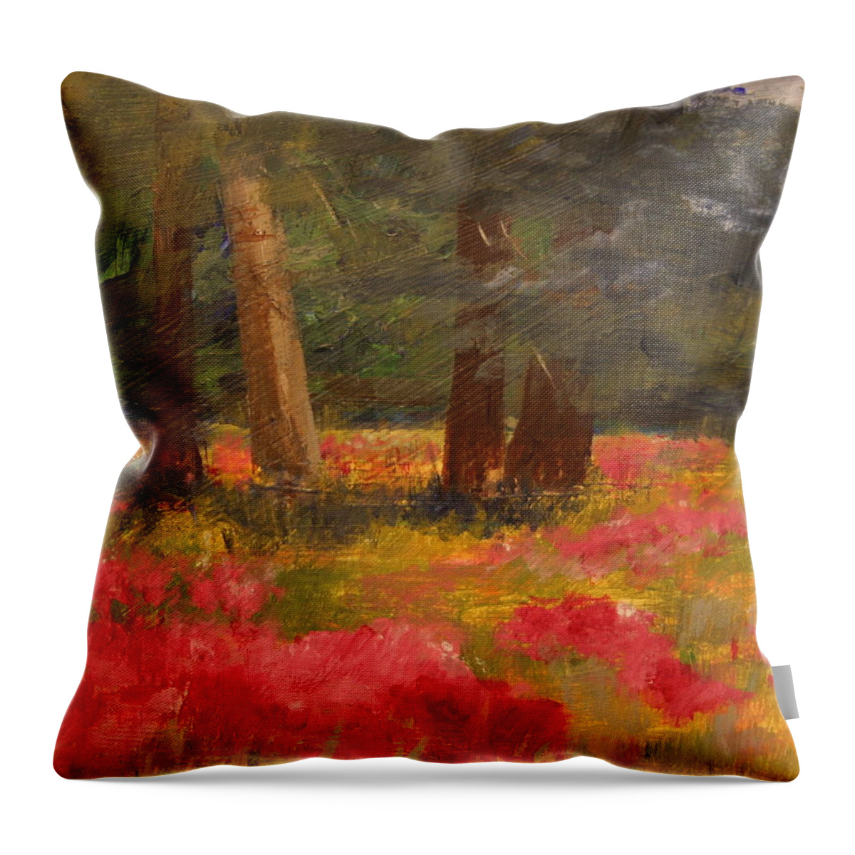 Poppy Painting Throw Pillow featuring the painting Poppy Meadow by Julie Lueders 