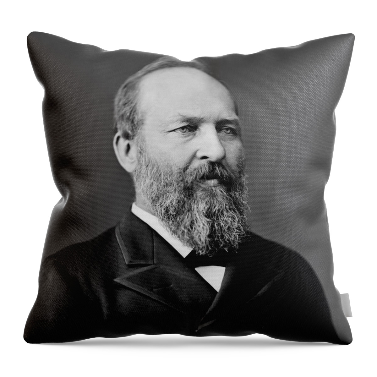 James Garfield Throw Pillow featuring the photograph President James Garfield Photo by War Is Hell Store