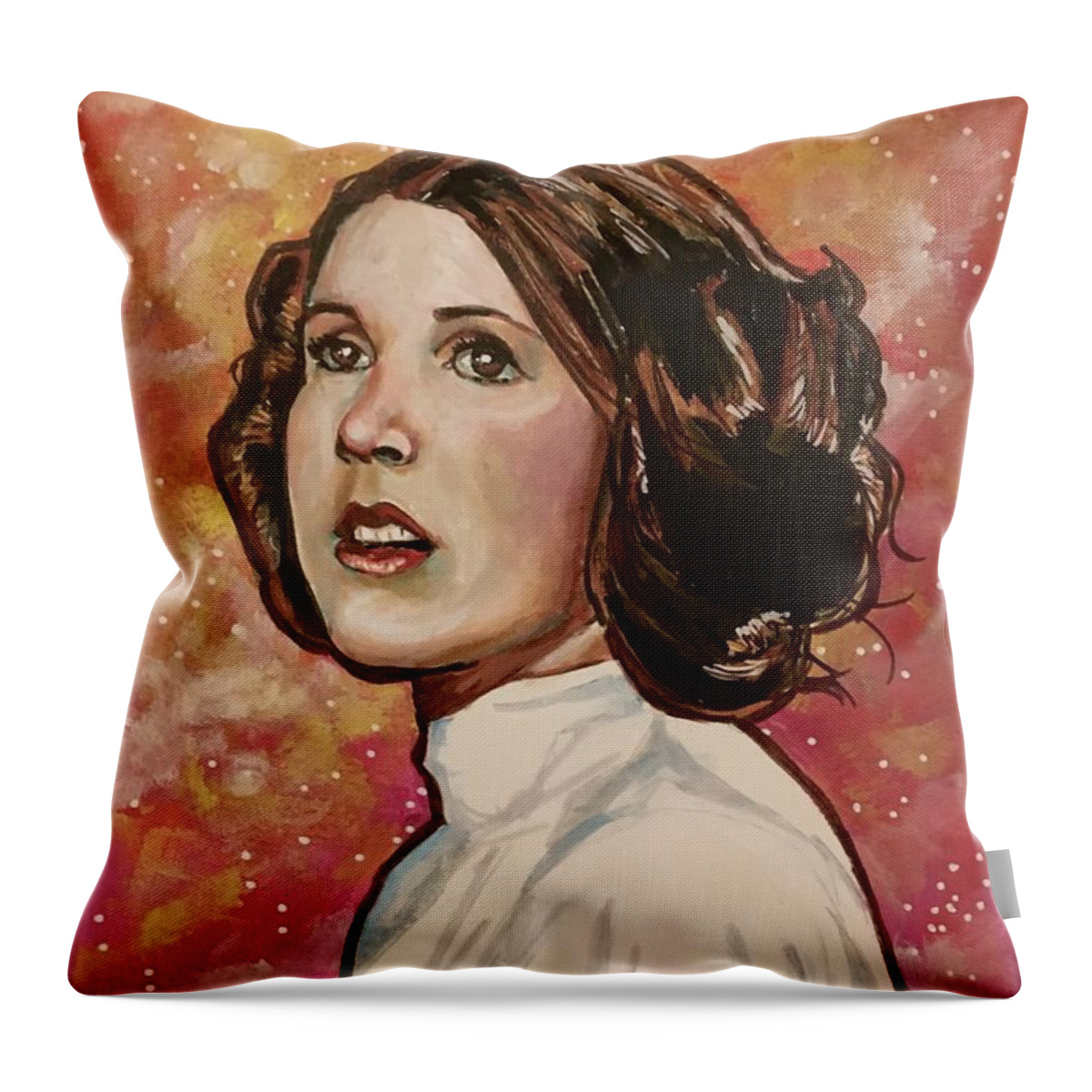 Princess Leia Throw Pillow featuring the painting Princess Leia Organa by Joel Tesch
