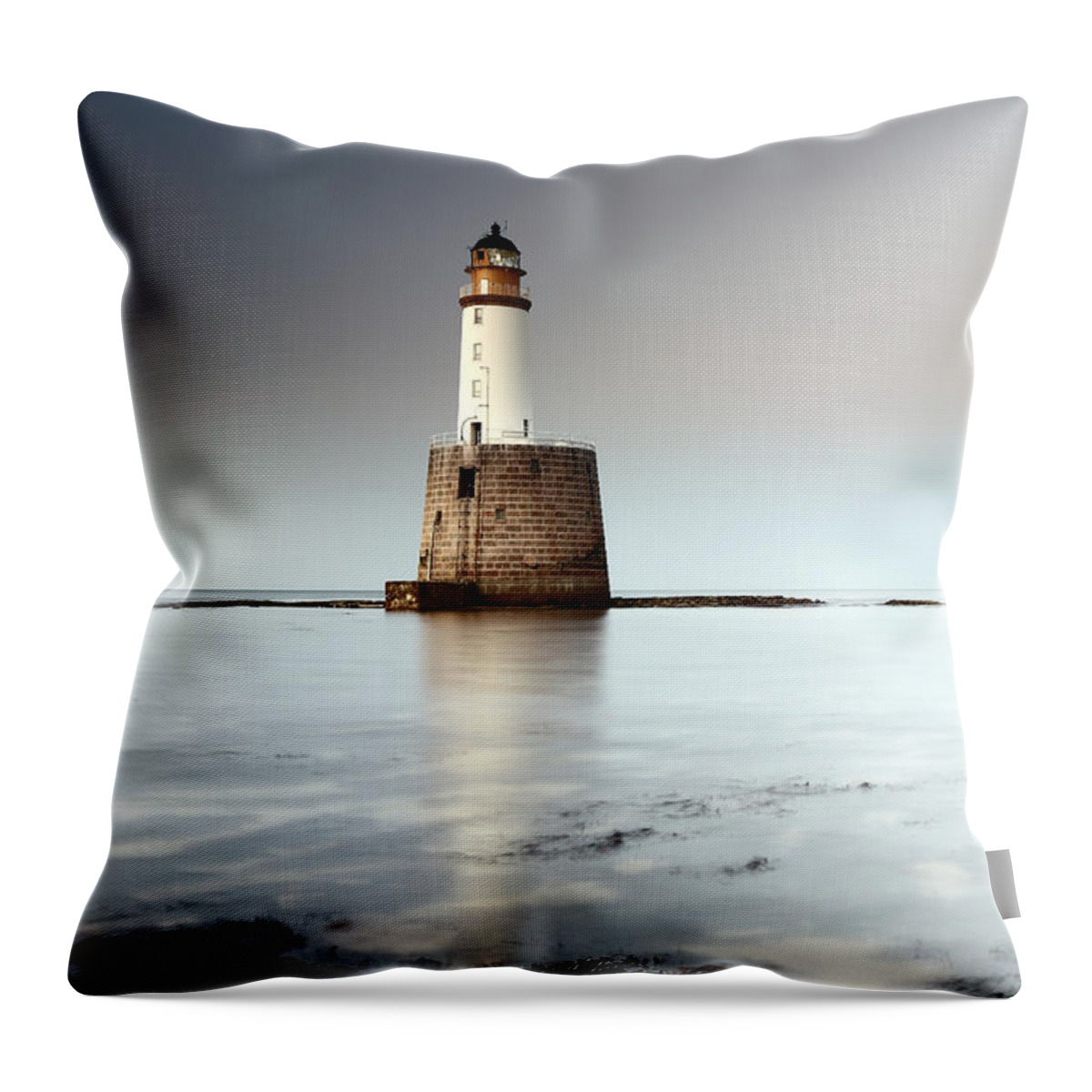 Lighthouse Throw Pillow featuring the photograph Rattray Head Lighthouse by Grant Glendinning