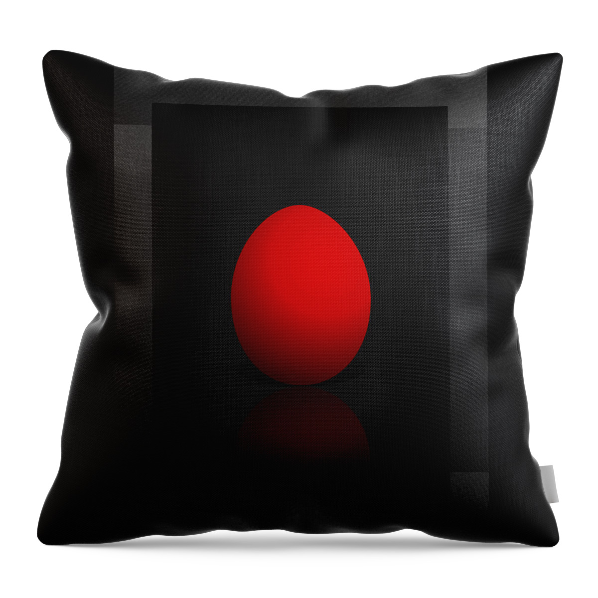�red On Black� Collection By Serge Averbukh Throw Pillow featuring the photograph Red Egg on Black Canvas by Serge Averbukh