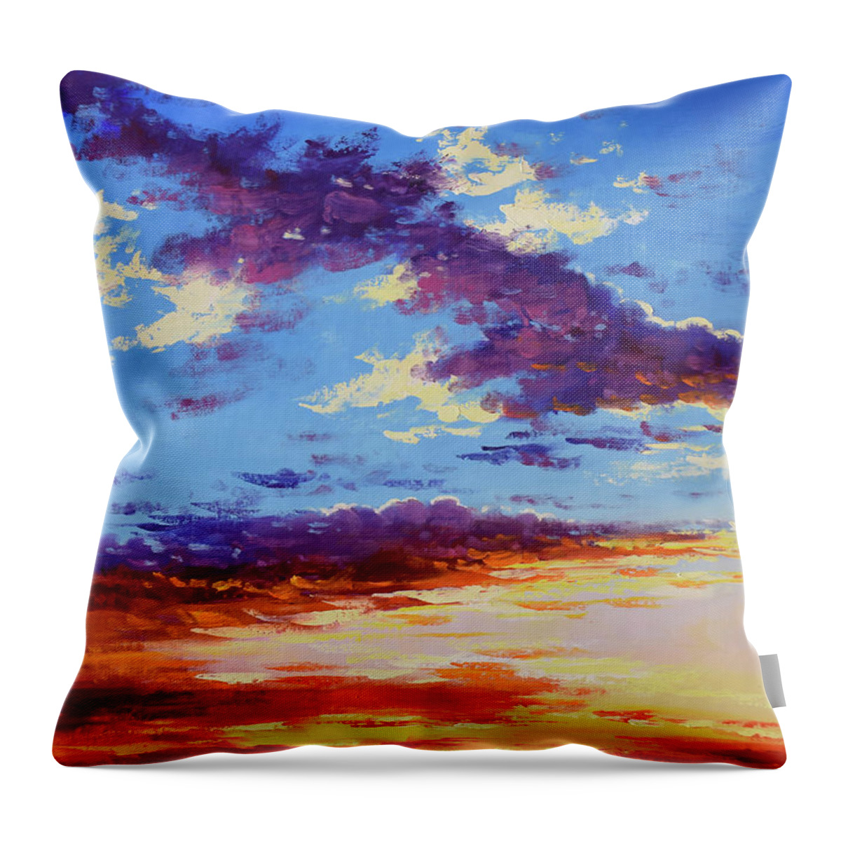 Landscape Paintings Throw Pillow featuring the painting Rural Sunset by Graham Gercken