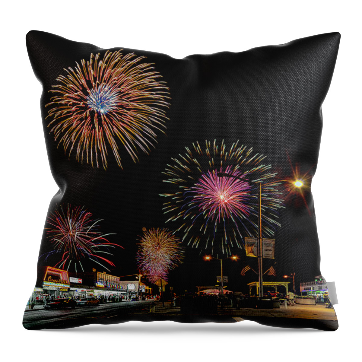 Salisbury Throw Pillow featuring the photograph Salisbury Fireworks by Rick Mosher
