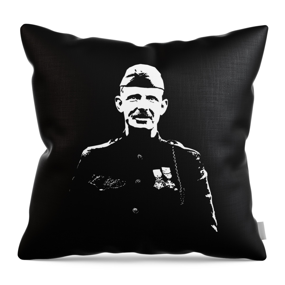 Sergeant York Throw Pillow featuring the mixed media Sergeant Alvin York Graphic by War Is Hell Store