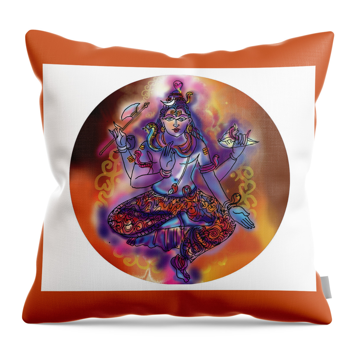 Shiva Throw Pillow featuring the painting Shiva Dhyan by Guruji Aruneshvar Paris Art Curator Katrin Suter