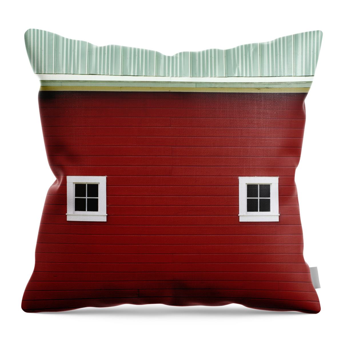 Big Red Barn Throw Pillow featuring the photograph Side of a Big Red Barn in the Palouse by Carol Leigh