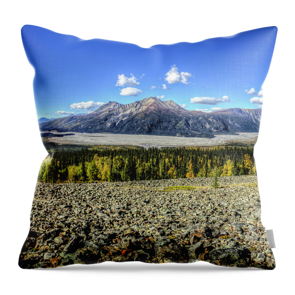 Alaska Throw Pillow featuring the photograph Sourdough Peak by Fred Denner
