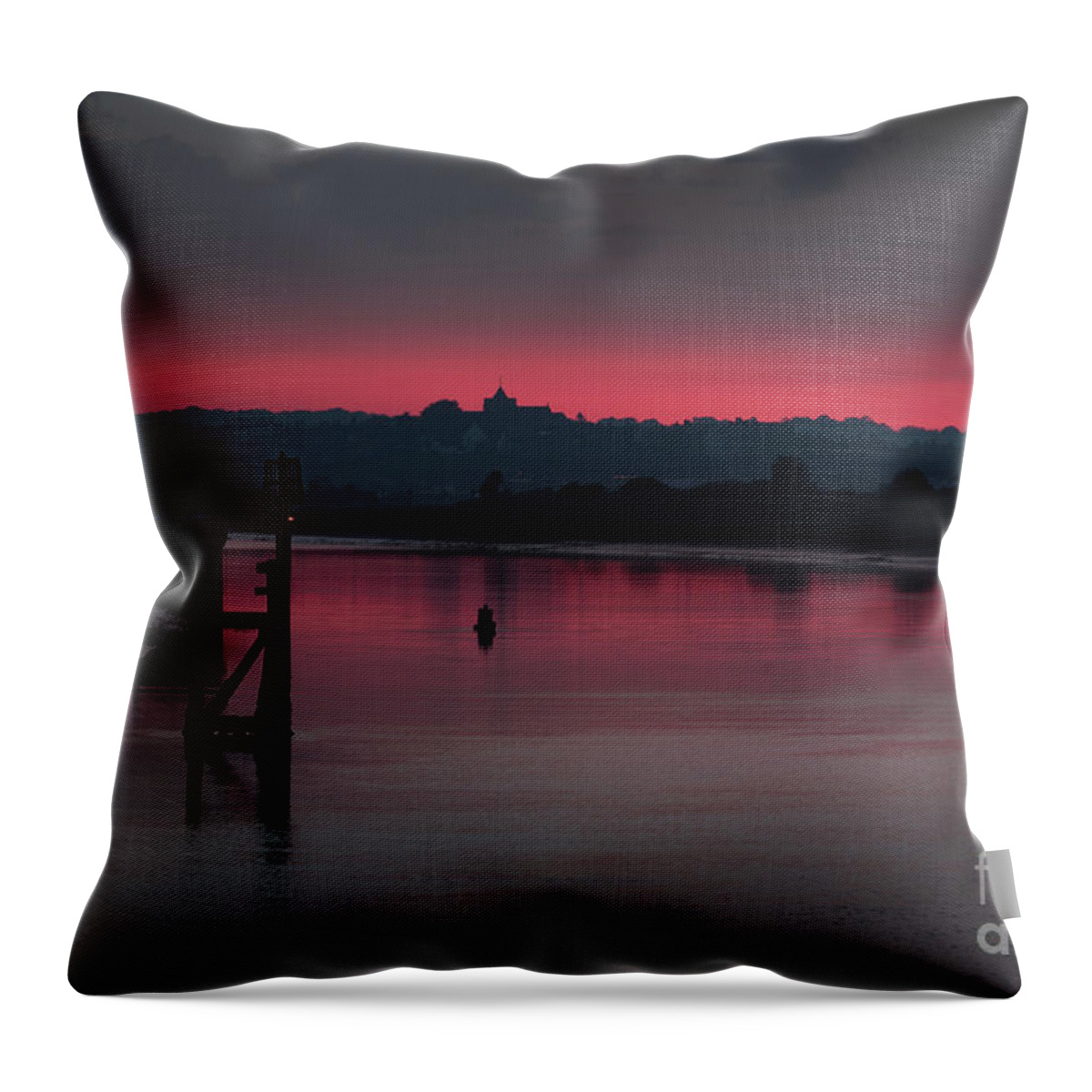Sunset Throw Pillow featuring the photograph Sunset on the River by Perry Rodriguez