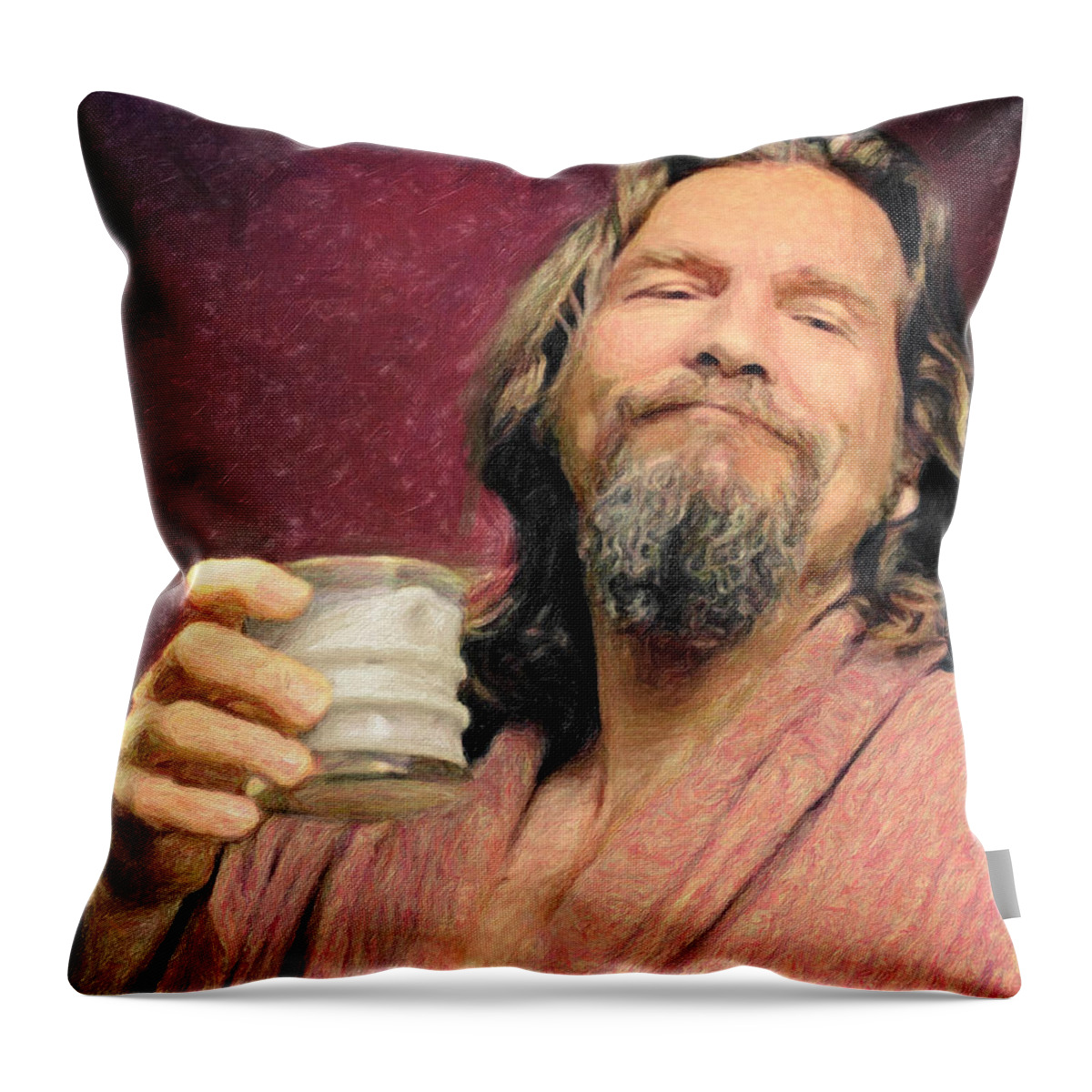 The Dude Throw Pillow featuring the painting The Dude by Zapista OU