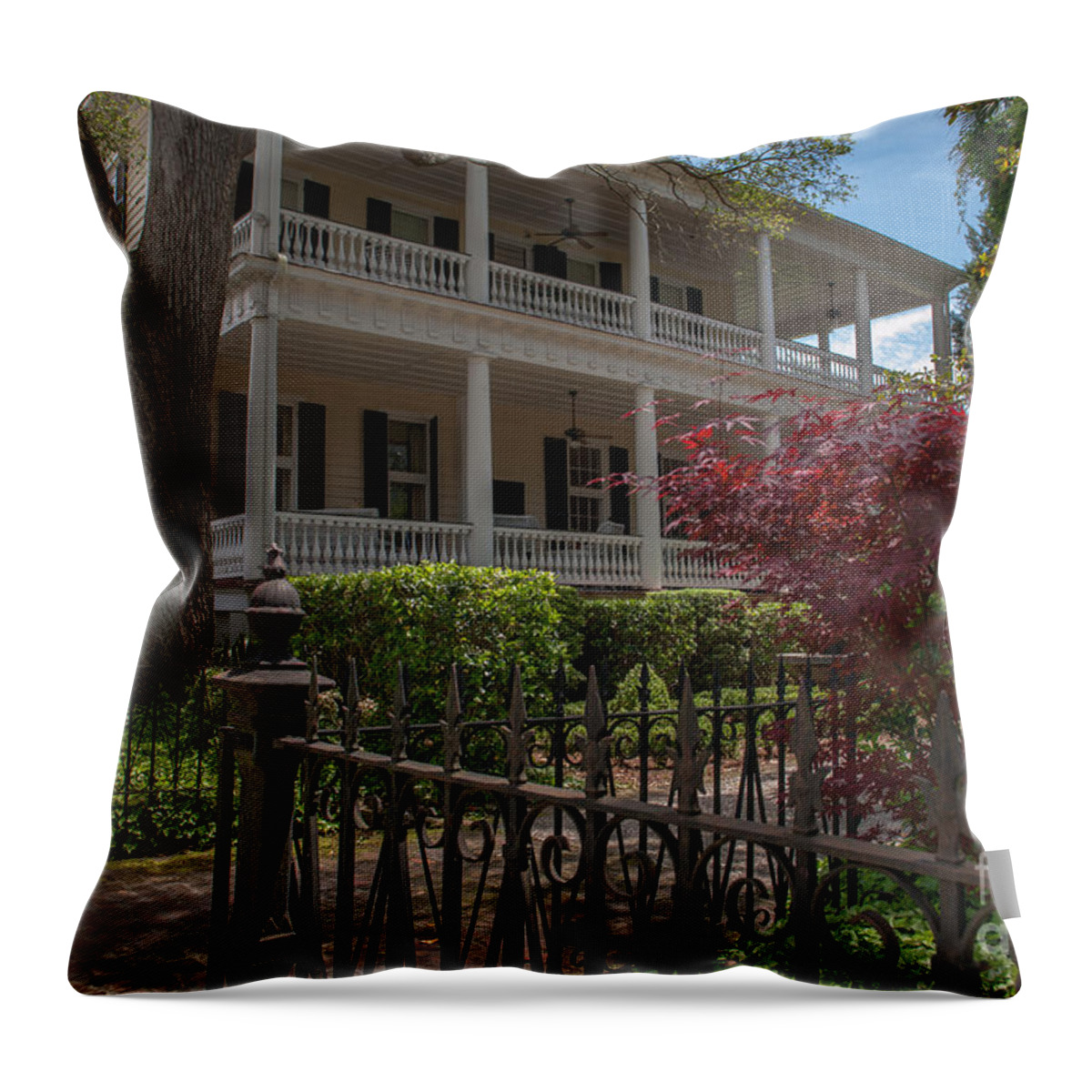 The Governor's House Inn Throw Pillow featuring the photograph The Governors House Inn by Dale Powell