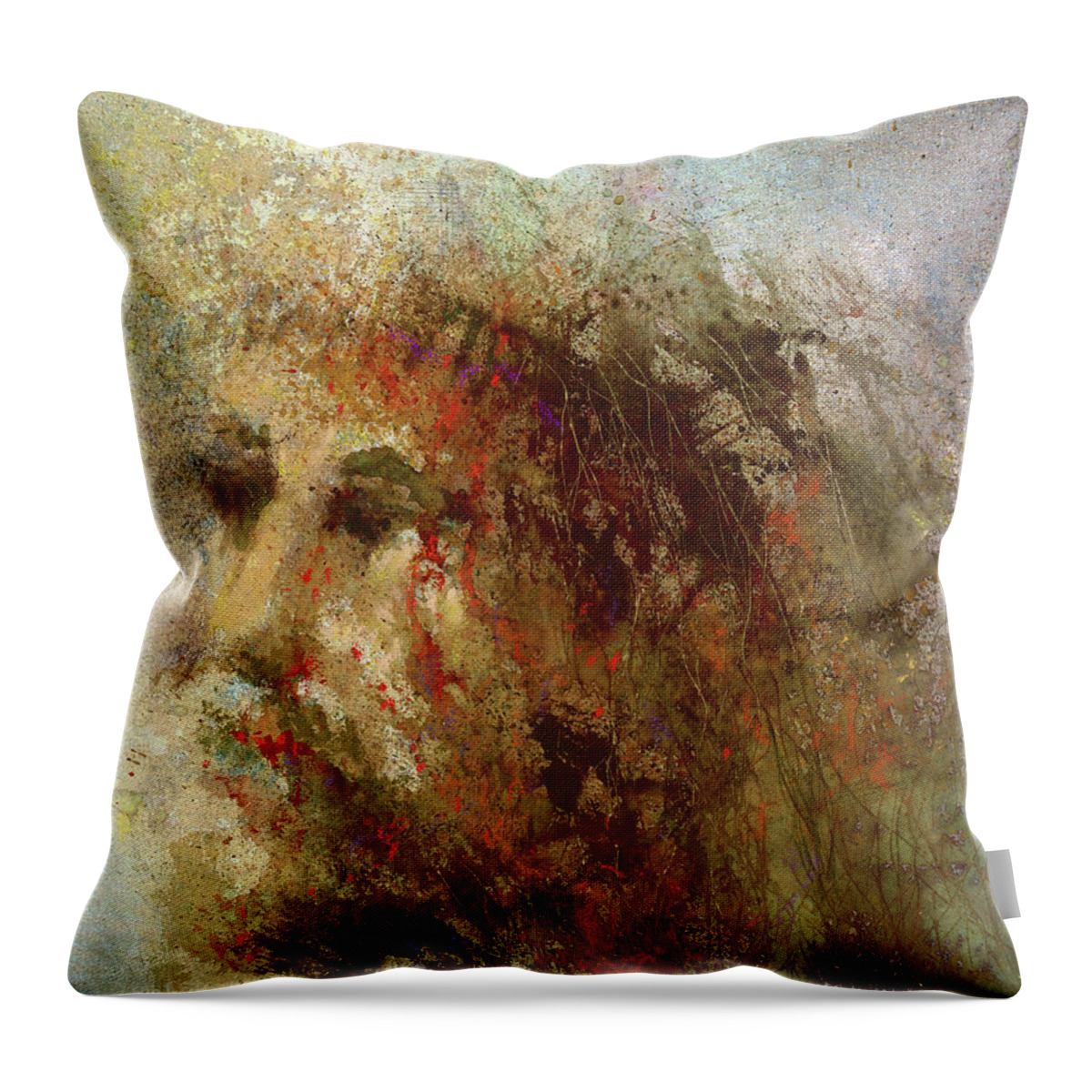Religious Throw Pillow featuring the painting The Lamb by Andrew King