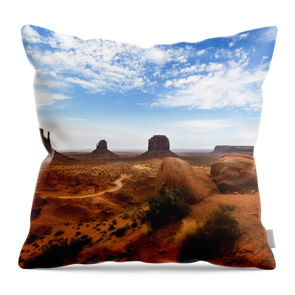 Monument Valley Throw Pillow featuring the photograph Thin Line by Micah Offman