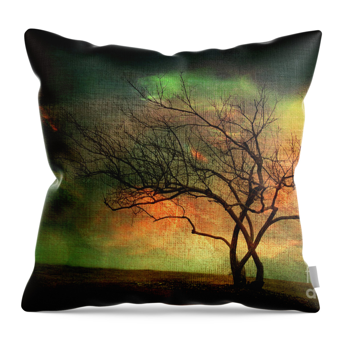Fine Art Photography Throw Pillow featuring the mixed media Tree by John Strong