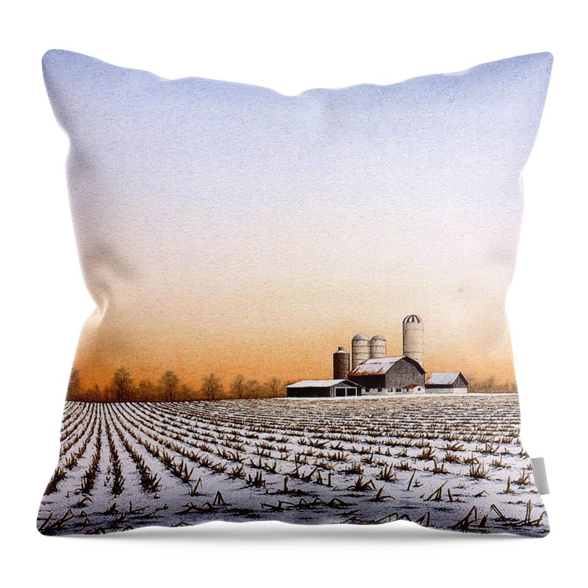 Cornfield Throw Pillow featuring the painting Untitled #26 by Conrad Mieschke