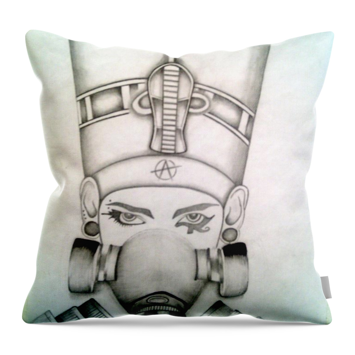 Black Art Throw Pillow featuring the drawing Untitled by A S 