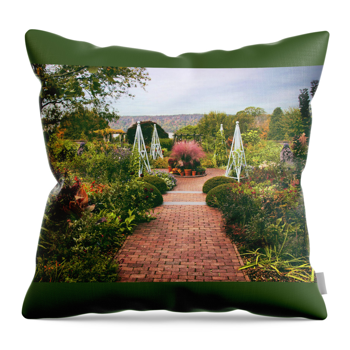 Wave Hill Throw Pillow featuring the photograph Wave Hill Garden by Jessica Jenney