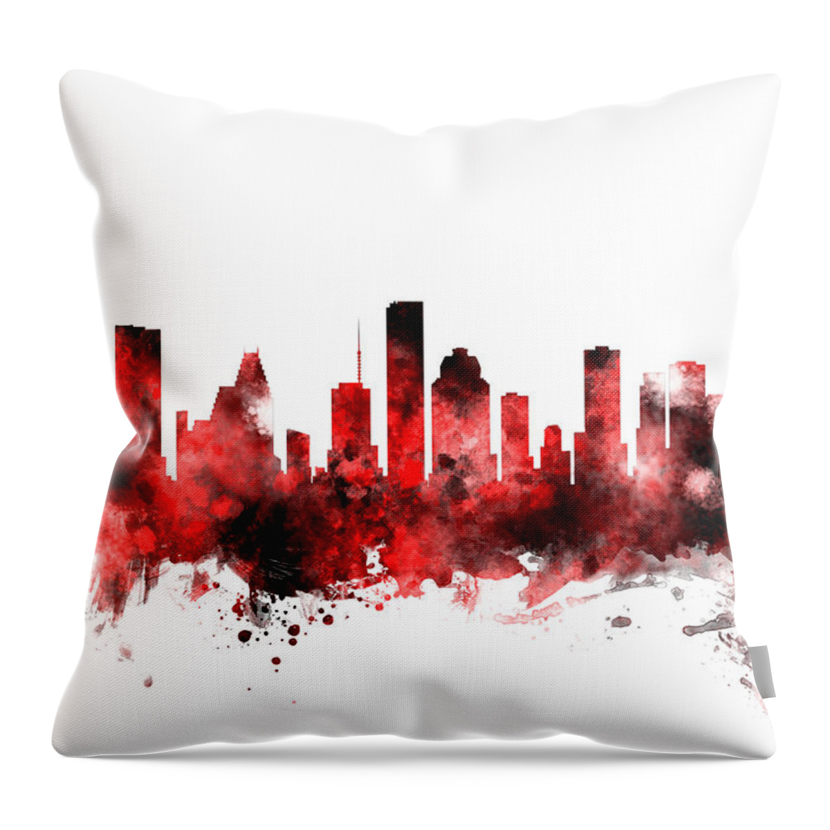 United States Throw Pillow featuring the digital art Houston Texas Skyline by Michael Tompsett