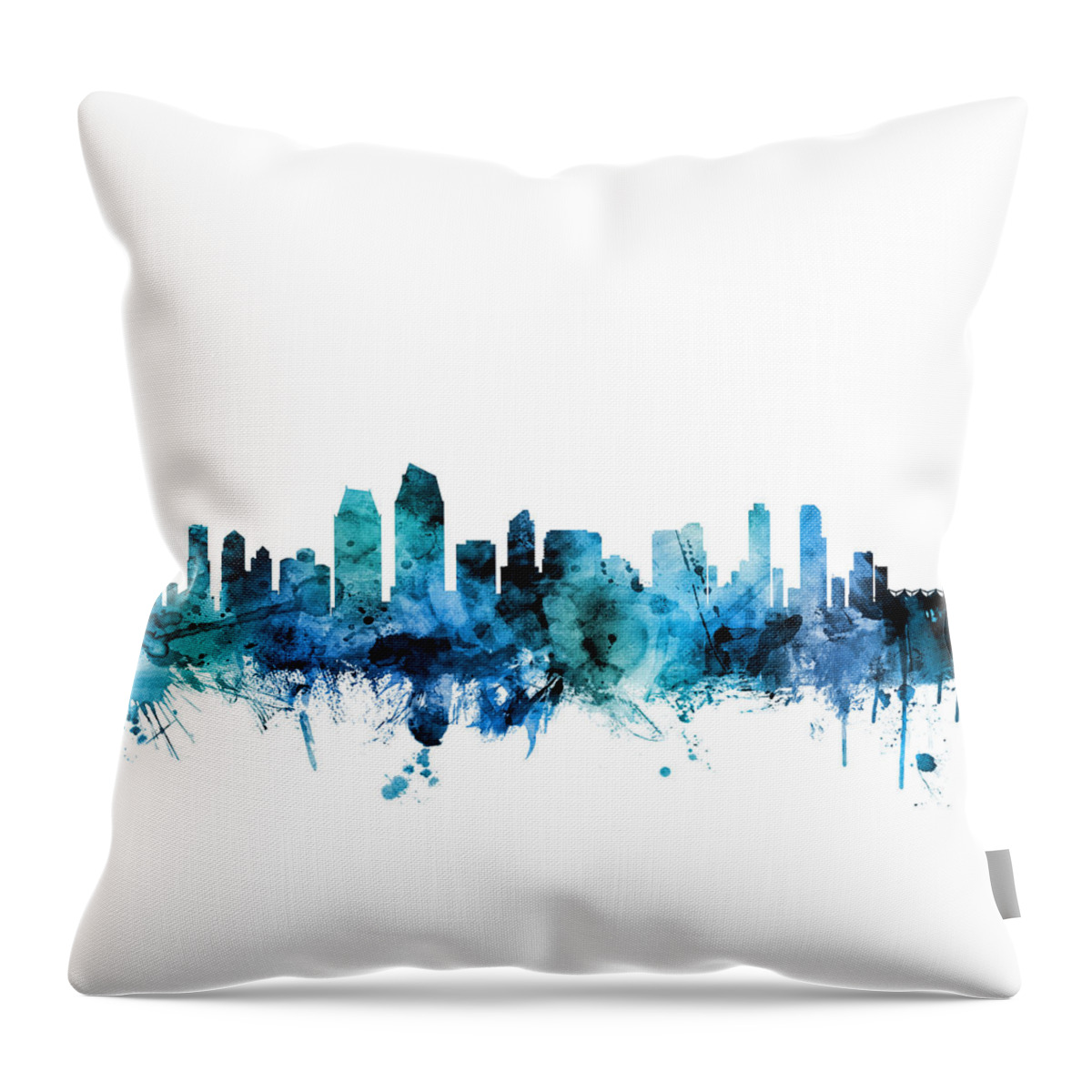 San Diego Throw Pillow featuring the photograph San Diego California Skyline by Michael Tompsett