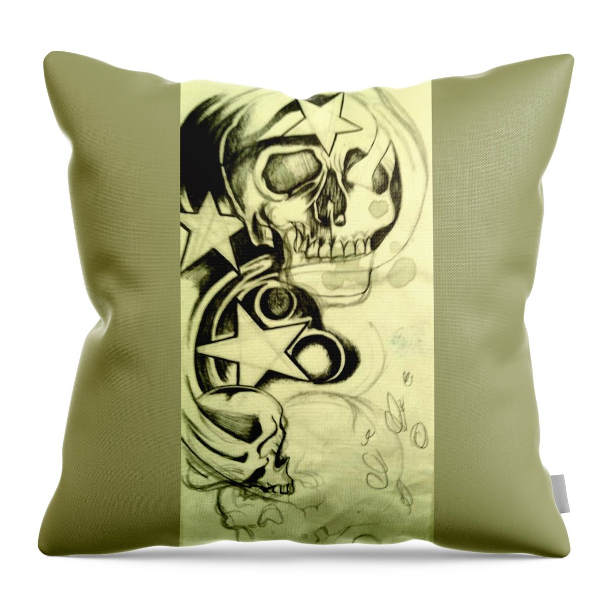 Black Art Throw Pillow featuring the drawing Untitled 10 by A S 