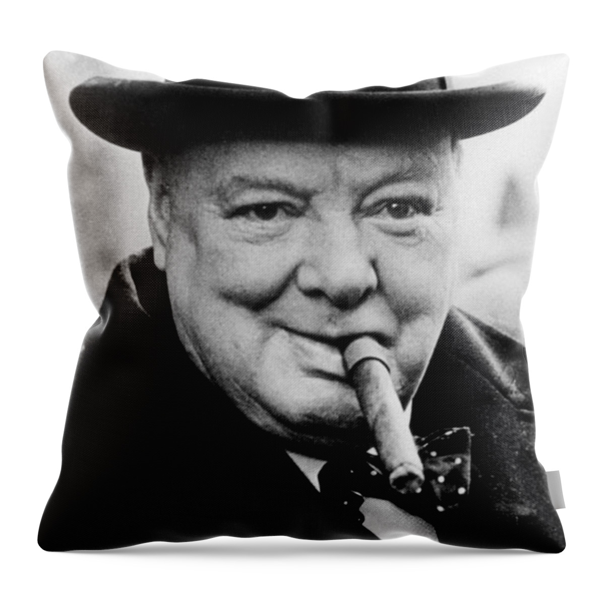 Churchill Throw Pillow featuring the photograph Winston Churchill by English School