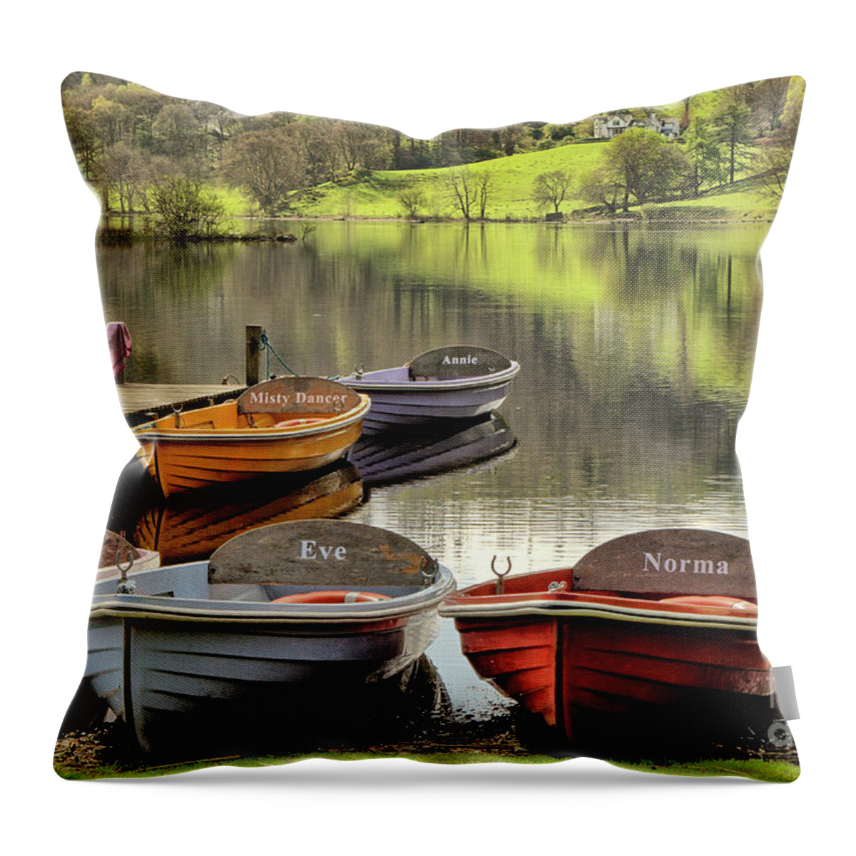 Grasmere Throw Pillow featuring the photograph Grasmere by Smart Aviation
