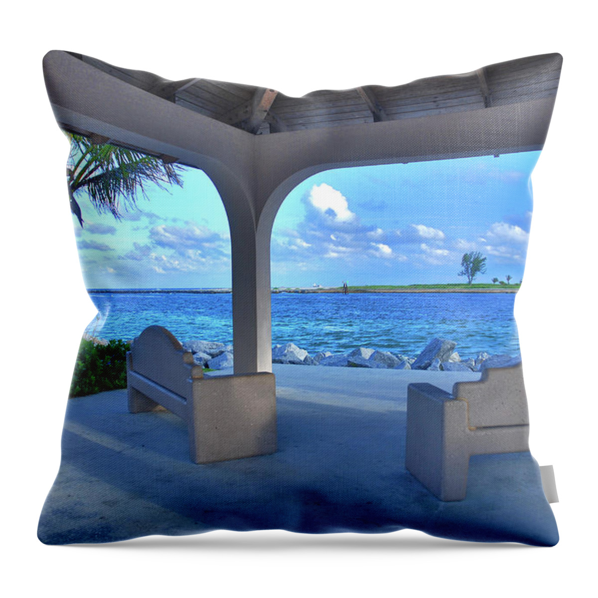  Throw Pillow featuring the photograph 11- Lake Worth Inlet by Joseph Keane