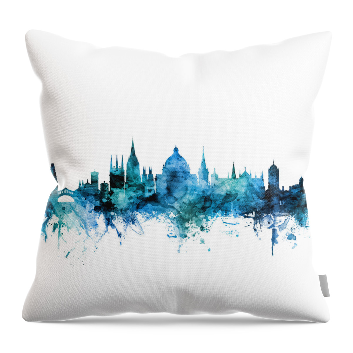 Oxford Throw Pillow featuring the digital art Oxford England Skyline by Michael Tompsett