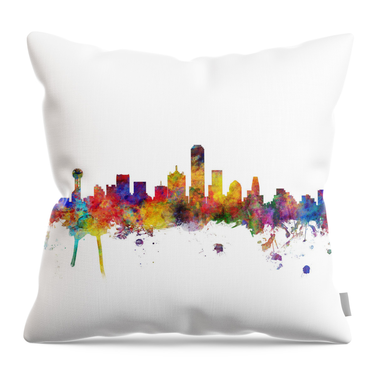 Dallas Throw Pillow featuring the digital art Dallas Texas Skyline by Michael Tompsett