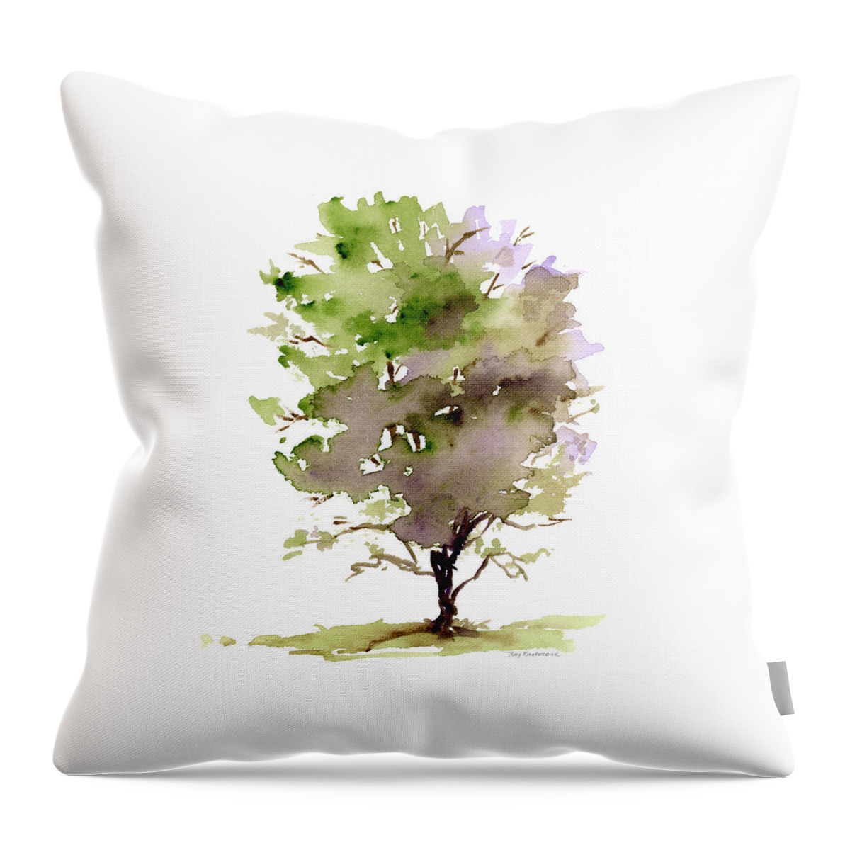 Tree Throw Pillow featuring the painting #14 Tree by Amy Kirkpatrick