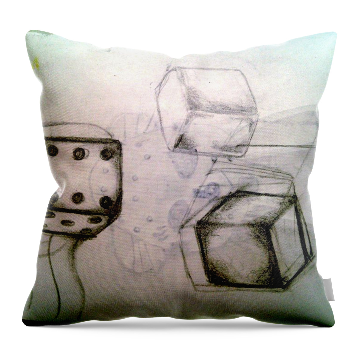 Black Art Throw Pillow featuring the drawing Untitled 17 by A S 