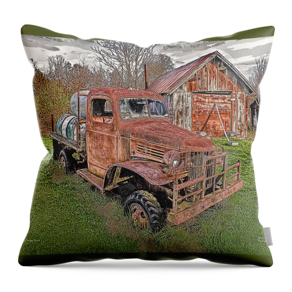 Scenicfotos Throw Pillow featuring the photograph 1941 Dodge Truck #2 by Mark Allen