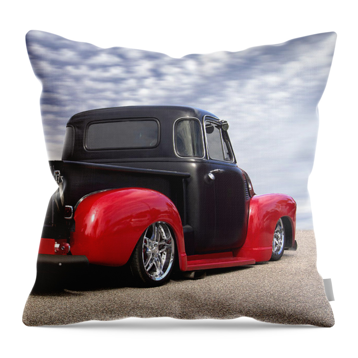 Transportation Throw Pillow featuring the photograph 1954 Chevy Truck Lowrider by Mike McGlothlen