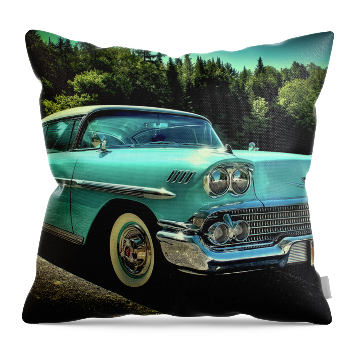58 Throw Pillow featuring the photograph 1958 Chevrolet Impala by David Patterson