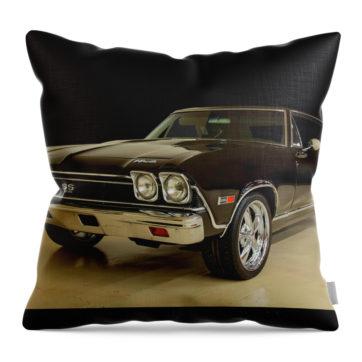 1960s Cars Throw Pillow featuring the photograph 1968 Chevy Chevelle SS 396 by Flees Photos