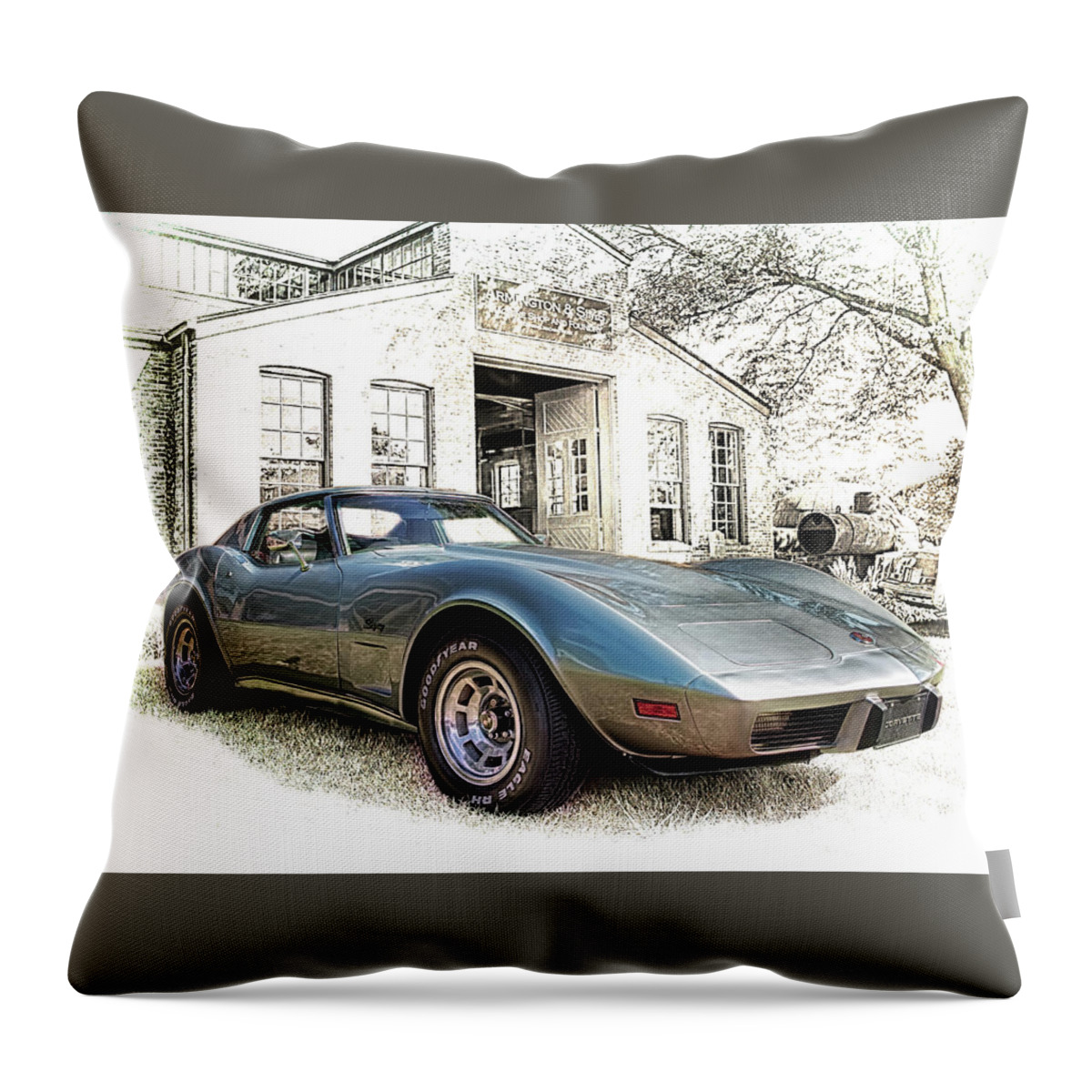 1976 Throw Pillow featuring the photograph 1976 Corvette Stingray by Susan Rissi Tregoning