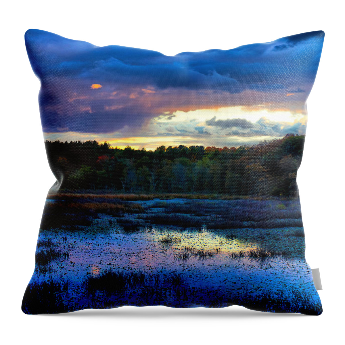 Sunset Throw Pillow featuring the photograph Colorful Autumn Sunset by Lilia D