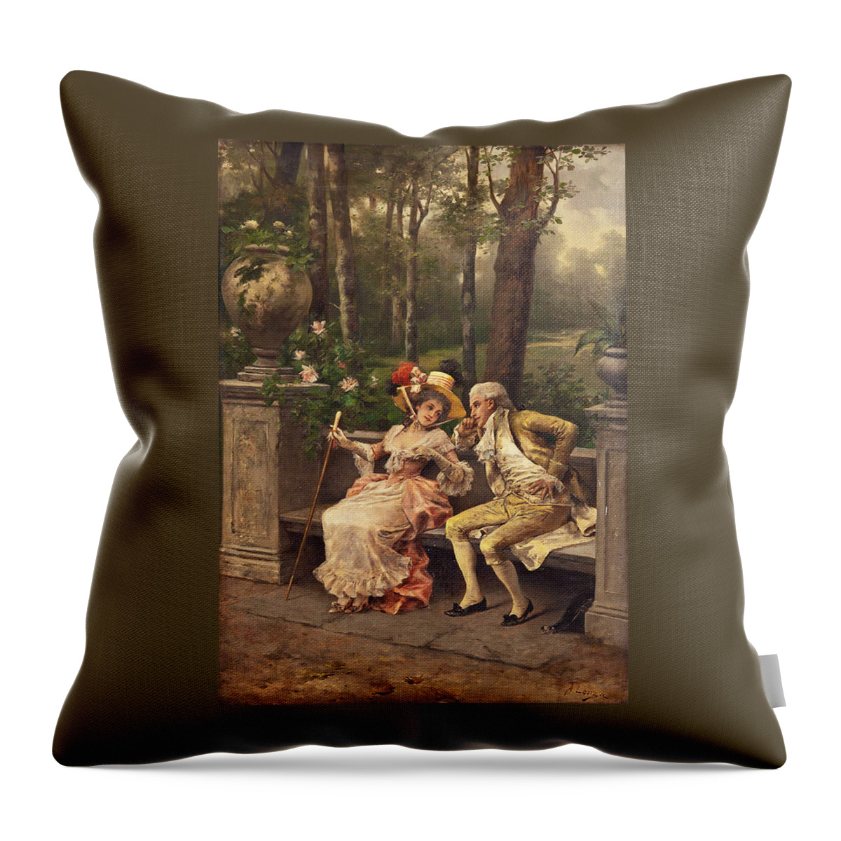 Antonio Lonza (italian Throw Pillow featuring the painting Dreaming by Antonio Lonza