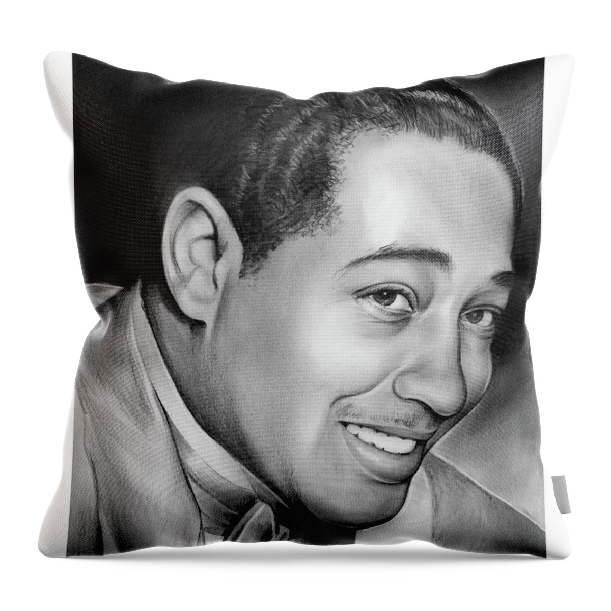 Jazz Throw Pillow featuring the drawing Duke Ellington by Greg Joens